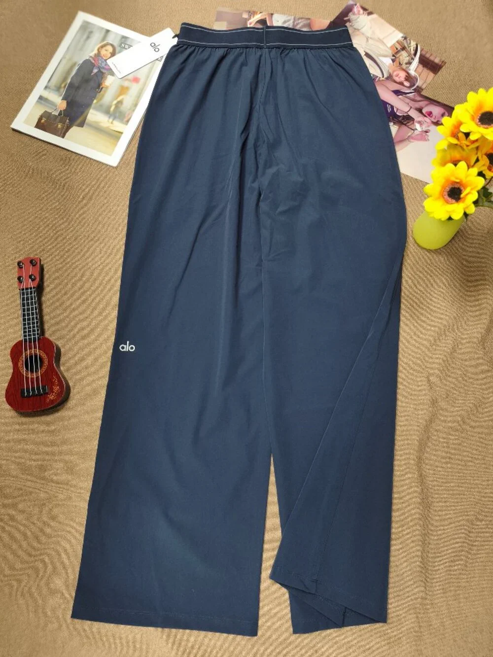NWT Navy Blue Alo Yoga Suit Up Trouser💧Relaxed Straight Leg Pants Casual Y2K😆